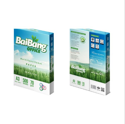 Giấy A3 Bãi Bằng vỏ hồng có tem/Copy Paper BaiBang A3